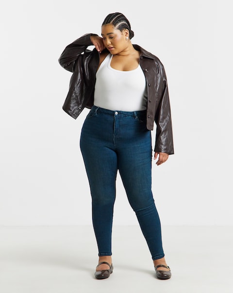Indigo Stretch Denim Skinny Jeans