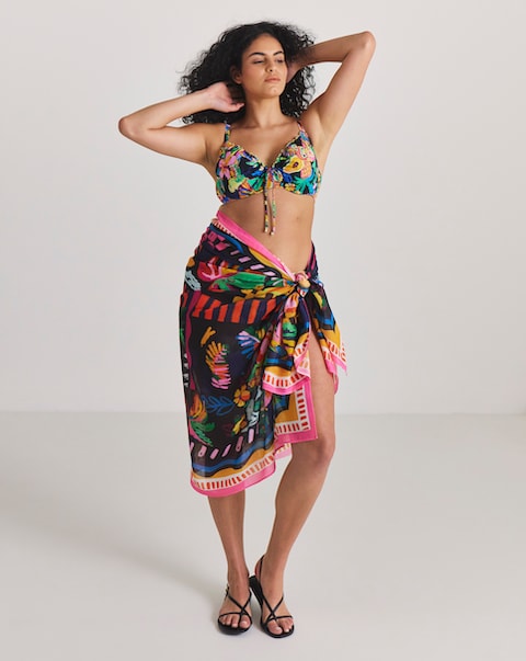Fruit And Palm Print Sarong
