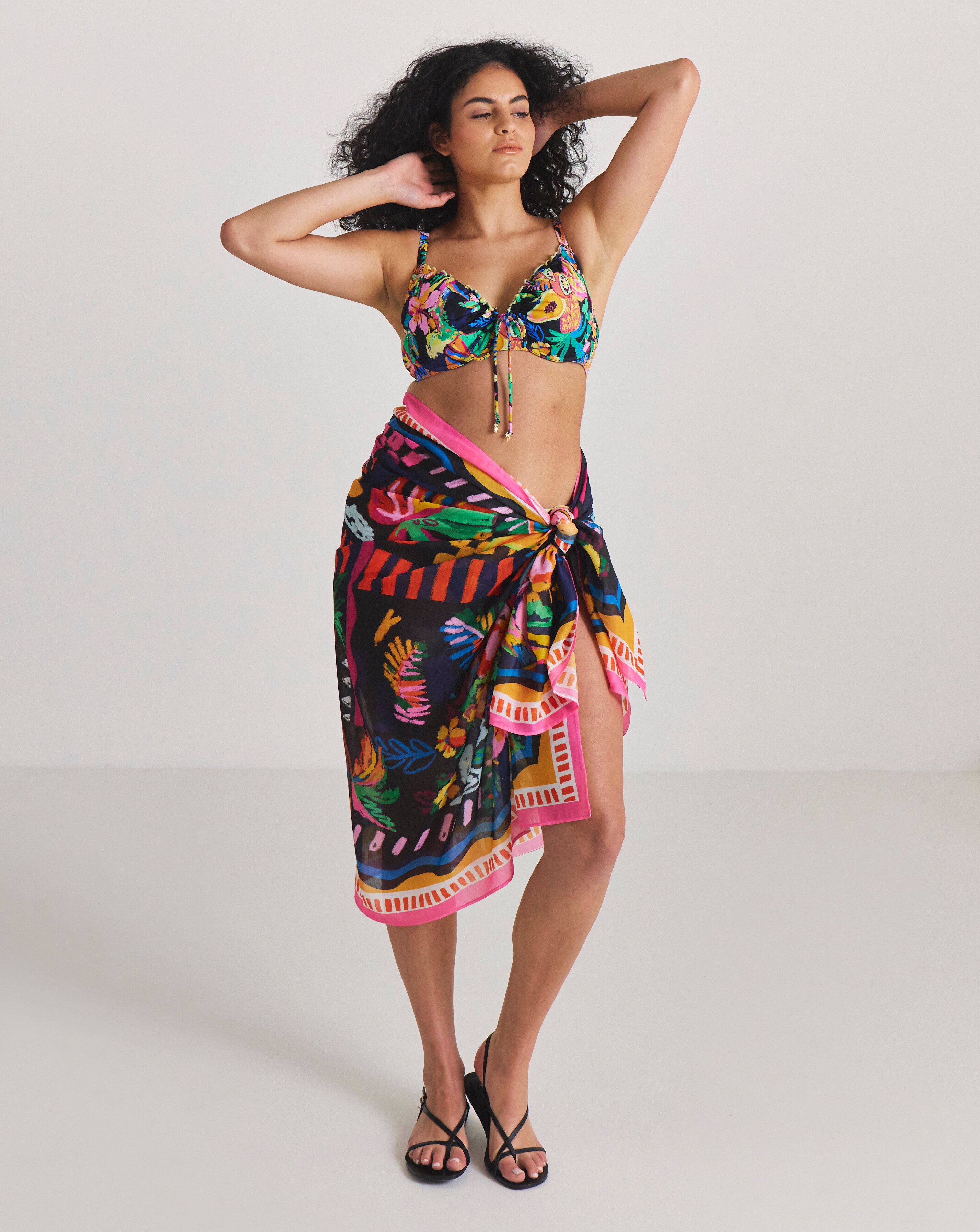 Fruit And Palm Print Sarong