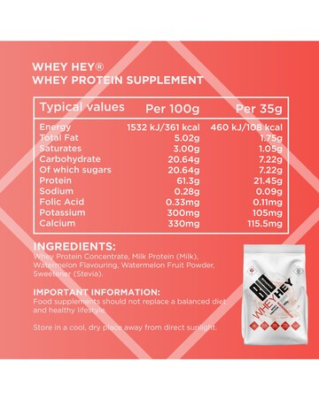 Bio-Synergy Whey Hey Protein Powder Watermelon - 908g