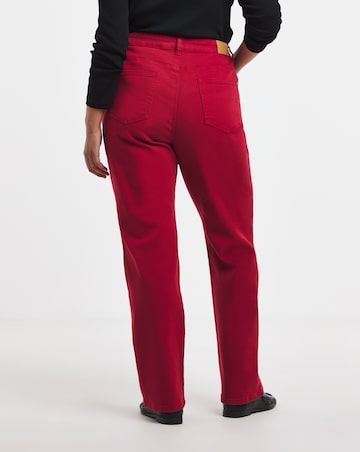 Simply Be Red Straight Leg Jeans