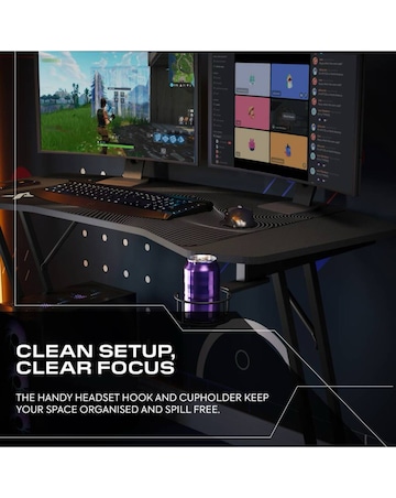 X Rocker Panther Evo 120cm Gaming Desk with Mousepad - Black