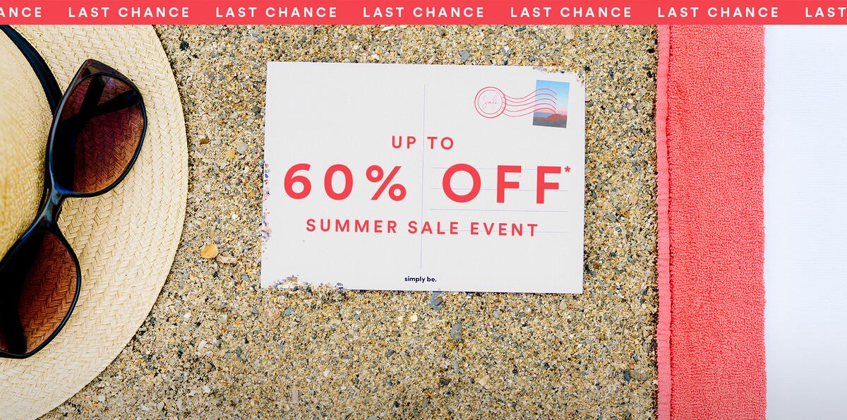 LAST CHANCE up to 60% off Summer sale event