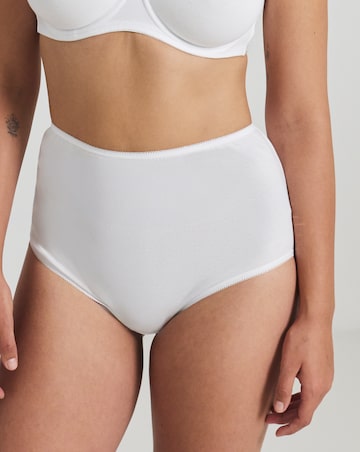 Pretty Secrets 4 Pack Value Cotton Full Brief Knickers -White
