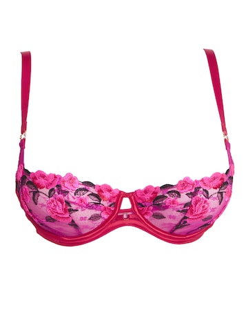 Ann Summers Everlasting Love DD+ Balcony Wired Bra Pink/Red