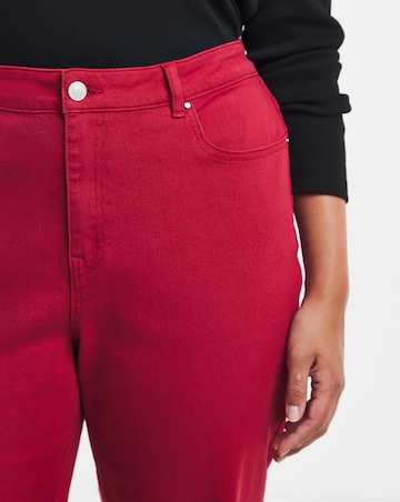 Simply Be Red Straight Leg Jeans