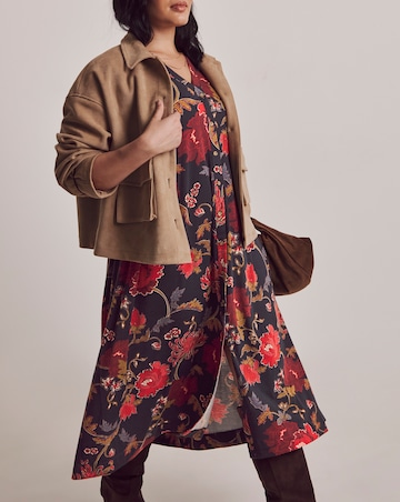 Julipa Printed Button Down Jersey Midi Dress