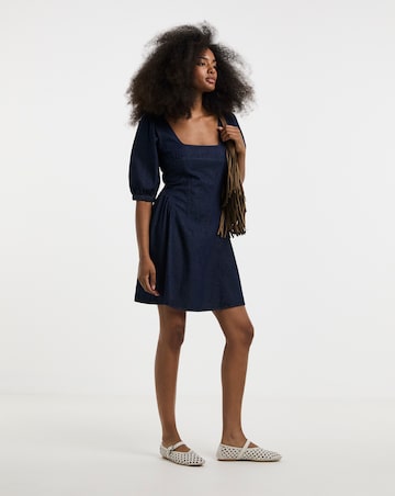 Indigo Denim Corset Mini Dress
