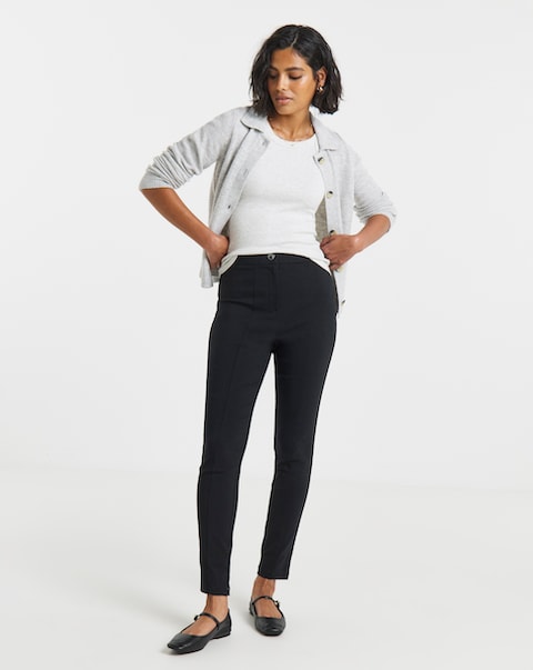 Black Bengaline Super Stretch Pull On Trouser