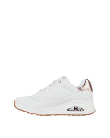 Skechers White Uno Shimmer Away Trainers - Wide Fit (E)