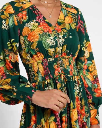 Joe Browns Petite Selena Fruity Long Sleeve Maxi Dress
