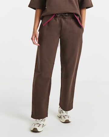 Simply Be Chocolate Whipstitch Barrel Leg Jogger