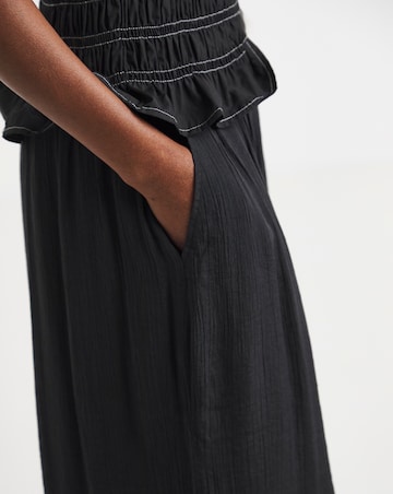 Simply Be Black Pleated Extreme Wide Leg Culotte