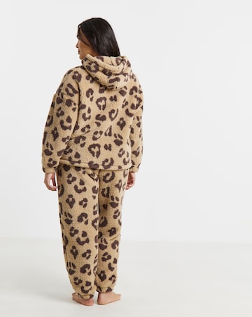 Pretty Secrets Leopard Print Teddy Hooded Twosie
