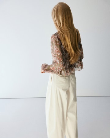 Mango Floral Tie Blouse