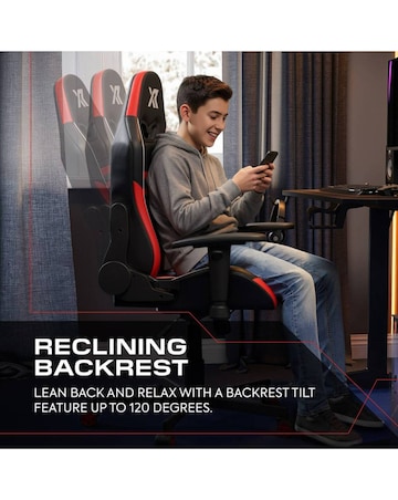 X Rocker Agility Compact Ergonomic PC Gaming Chair for Juniors - Red