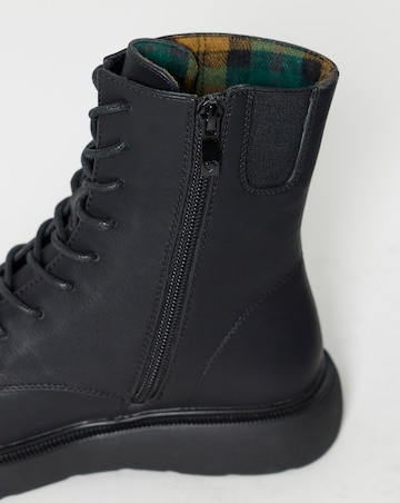 Heavenly Feet Fern Lace Up Chunky Boot - Wide Fit (E)