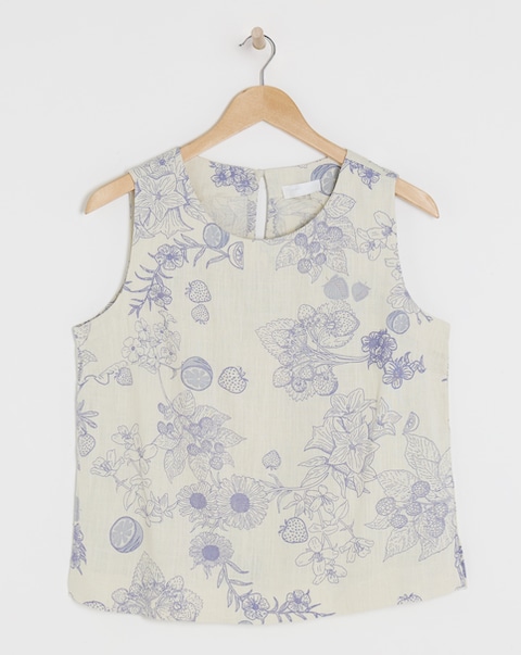 Simply Be Floral Linen Blend Vest Top