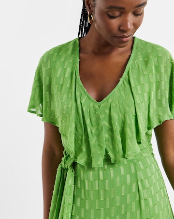 Joanna Hope Green Metallic Dobby Maxi Dress