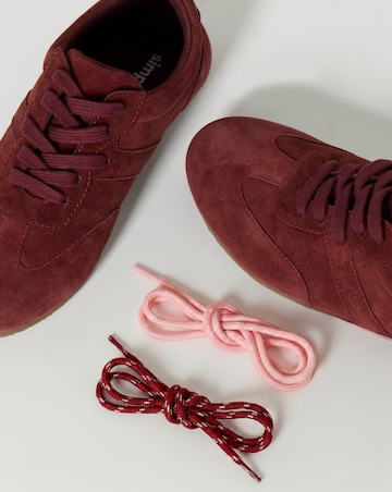 Luna Suede Retro Classic Lace Up Trainers - Extra Wide Fit (EEE)