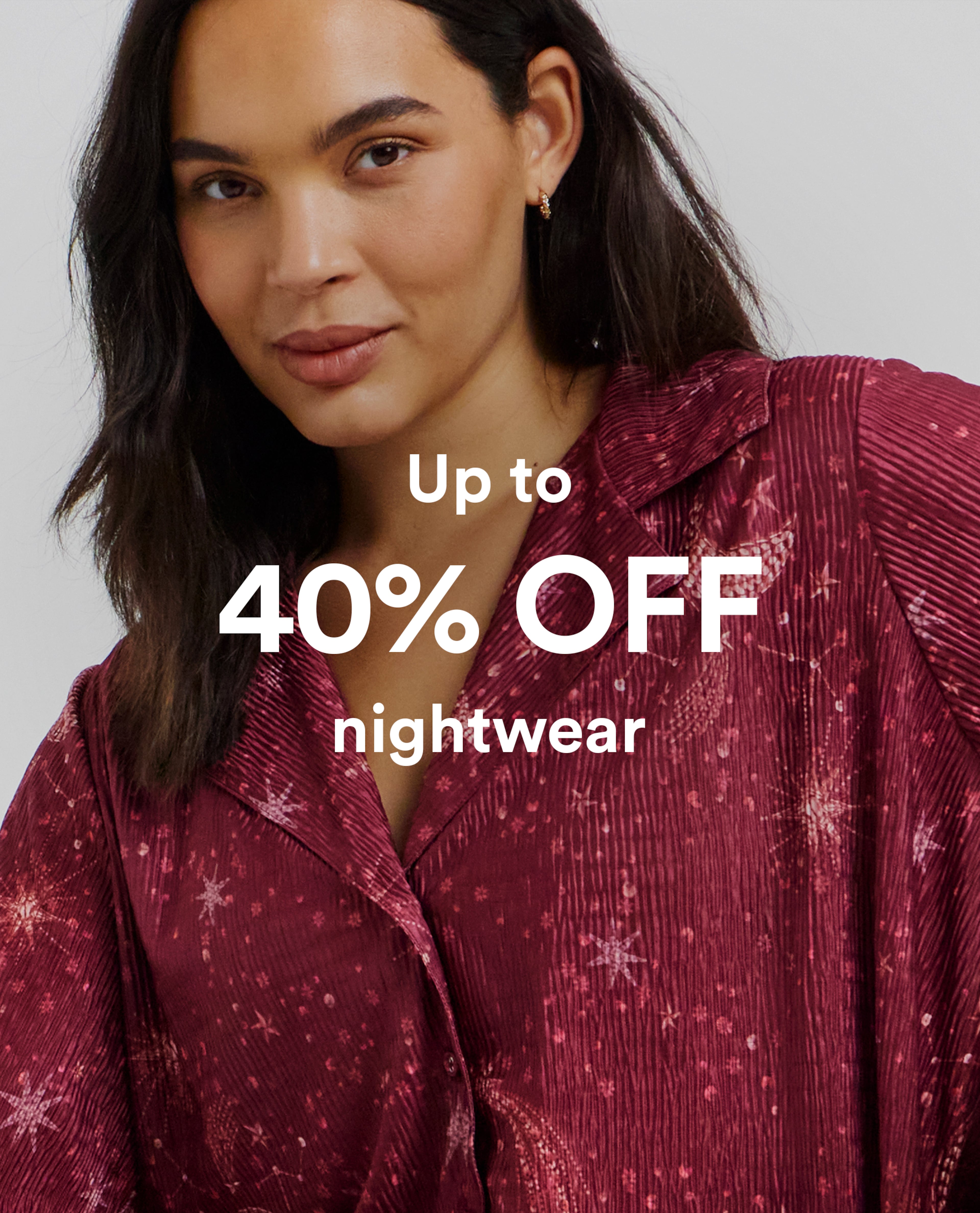 Figleaves Celestial Plisse Button Through Pyjama Set