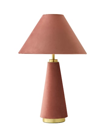 ValueLights Martha Pink Velvet Fabric Table Lamp
