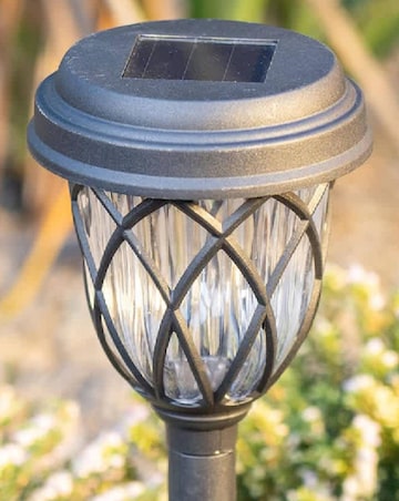 ValueLights Pack of 6 - Solar Powered Black Diamond Spike Lights Solar Light
