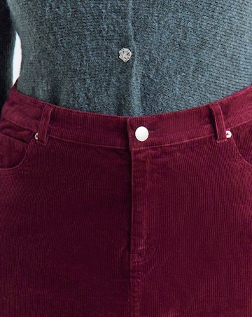 Burgundy Cord Mini Skirt