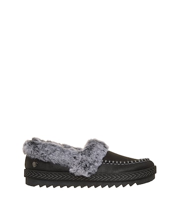 Skechers Black Bobs Cozy Kiss Snug Stitch Slippers - Standard Fit (D)