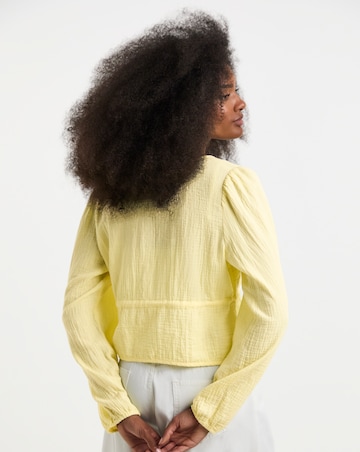 Pieces Sastina V-Neck Woven Tie Top