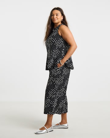 Simply Be Mono Spot Jersey Culotte
