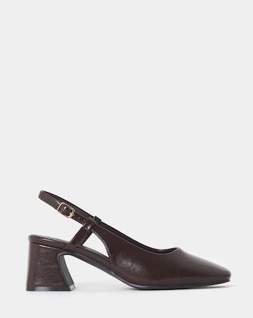 Vivi Block Heel Slingback Shoes - Wide Fit (E)