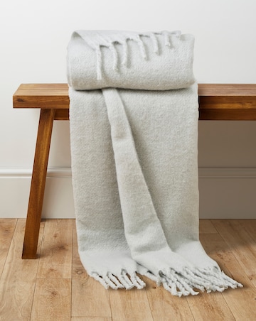 Faux Mohair Fringed Throw