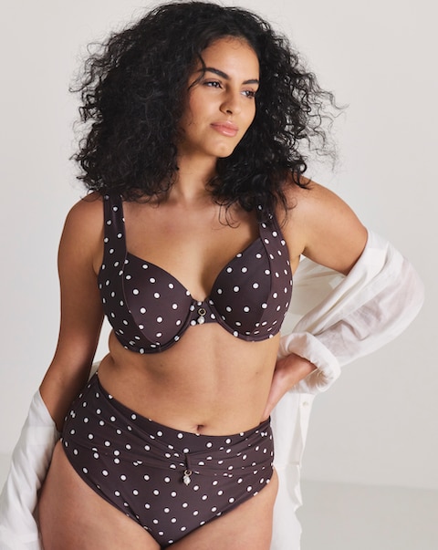 MAGISCULPT High Waist Bikini Bottoms Spot Print