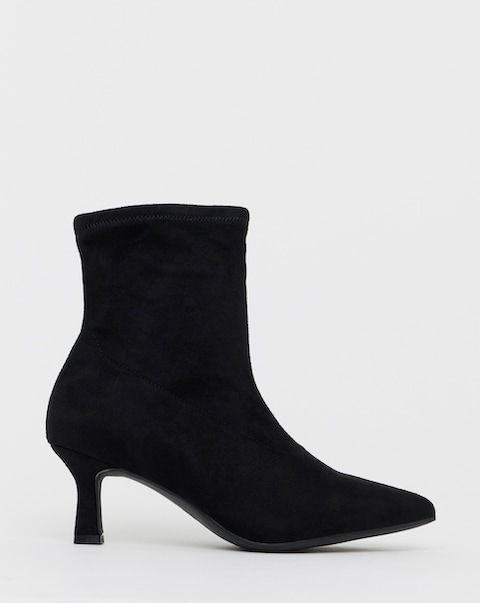 Ally Kitten Heel Sock Boot - Wide Fit (E)