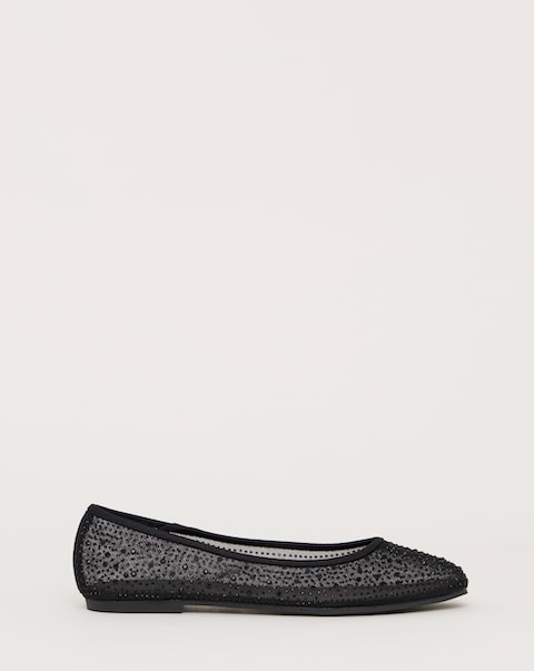 Luminous Embellished Mesh Ballet Flats - Extra Wide Fit (EEE)