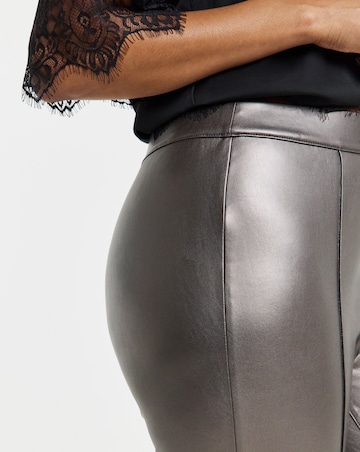 Seam Detail High Waist PU Leggings
