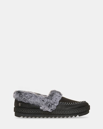 Skechers Black Bobs Cozy Kiss Snug Stitch Slippers - Standard Fit (D)