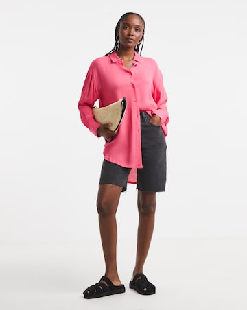 Simply Be Pink Crinkle Shirt