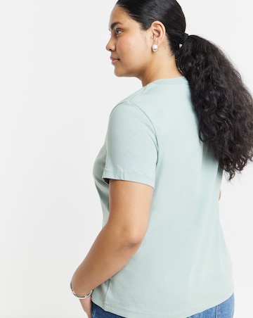 Simply Be Blue Embellished Neckline T-Shirt