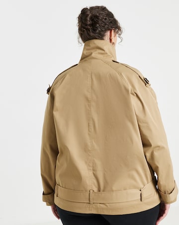 Simply Be Short Check Lined Trench Coat