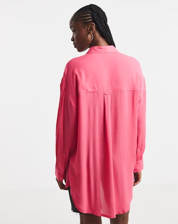 Simply Be Pink Crinkle Shirt