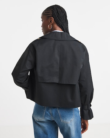 Simply Be Black Cropped Trench