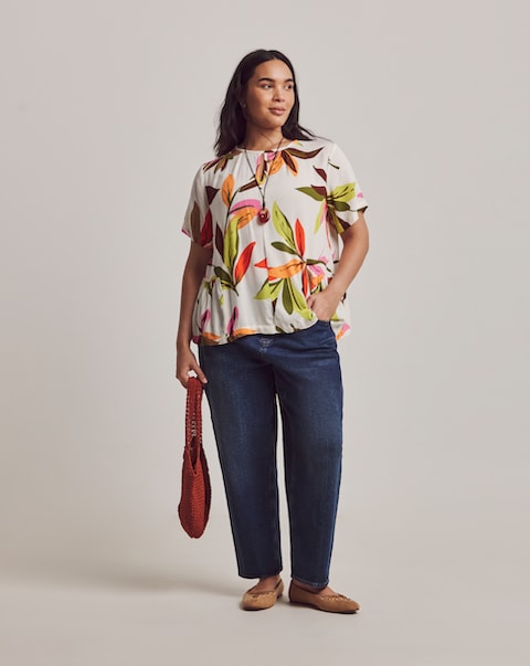 Julipa Printed Crinkle Blouse