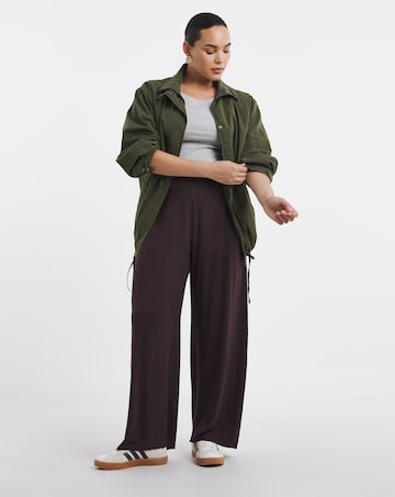 Simply Be Chocolate Jersey Wide Leg Trouser