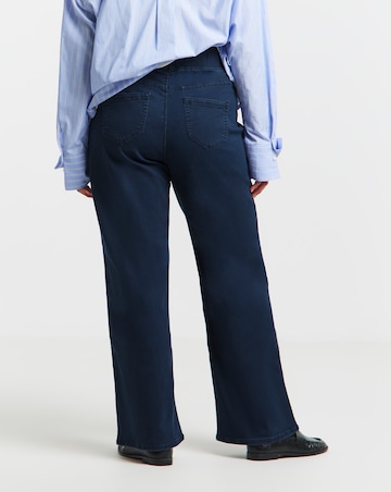 Indigo Stretch Wide Leg Pull On Jeggings