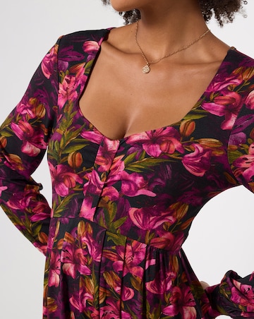 Joe Browns Lovely Lily Print Long Sleeve Jersey Midi Dress