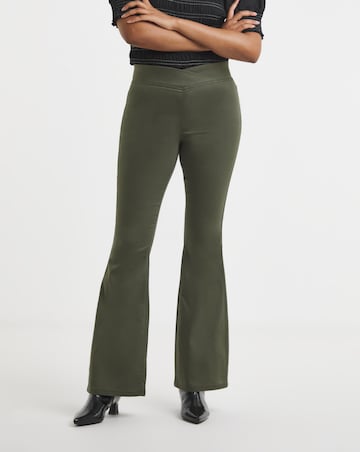 Khaki Flared Weekender Jeggings