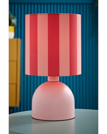 ValueLights Miley Pink Stripe Table Lamp