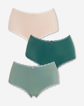 Pretty Secrets (3 Pack) Microfibre Lace Trim Short Knickers